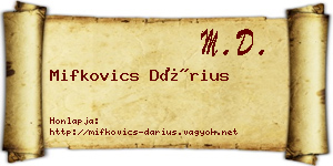 Mifkovics Dárius névjegykártya